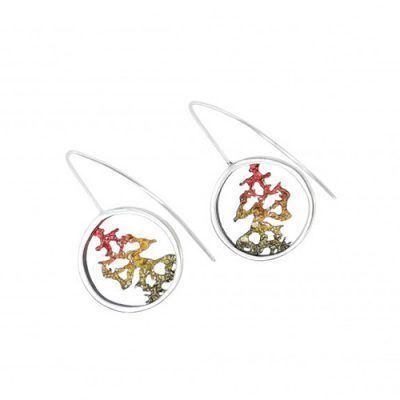Pendientes plata pigmentos Seda