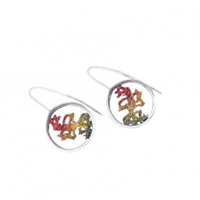 Pendientes plata pigmentos Seda