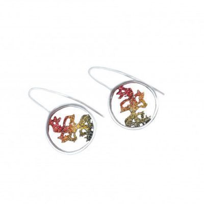 Pendientes plata pigmentos Seda
