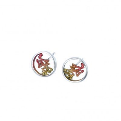 Pendientes plata pigmentos Seda